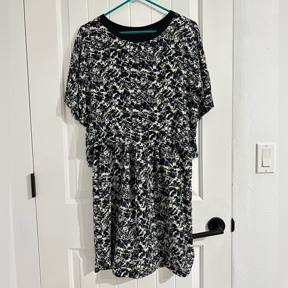 Comptoir Des Cotonniers Abstract Floral Short Sleeves Dress